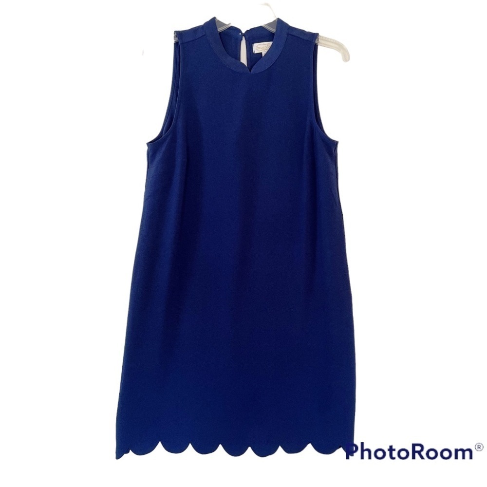 MUD PIE Sleeveless Scalloped Hem Dress Navy Blue Size Medium NWT